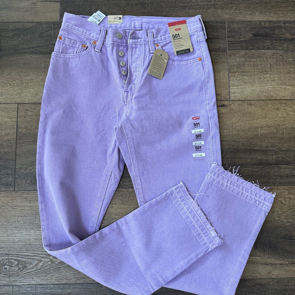 NWT Women's LEVI'S 501 Original Purple Jeans Size 27x30